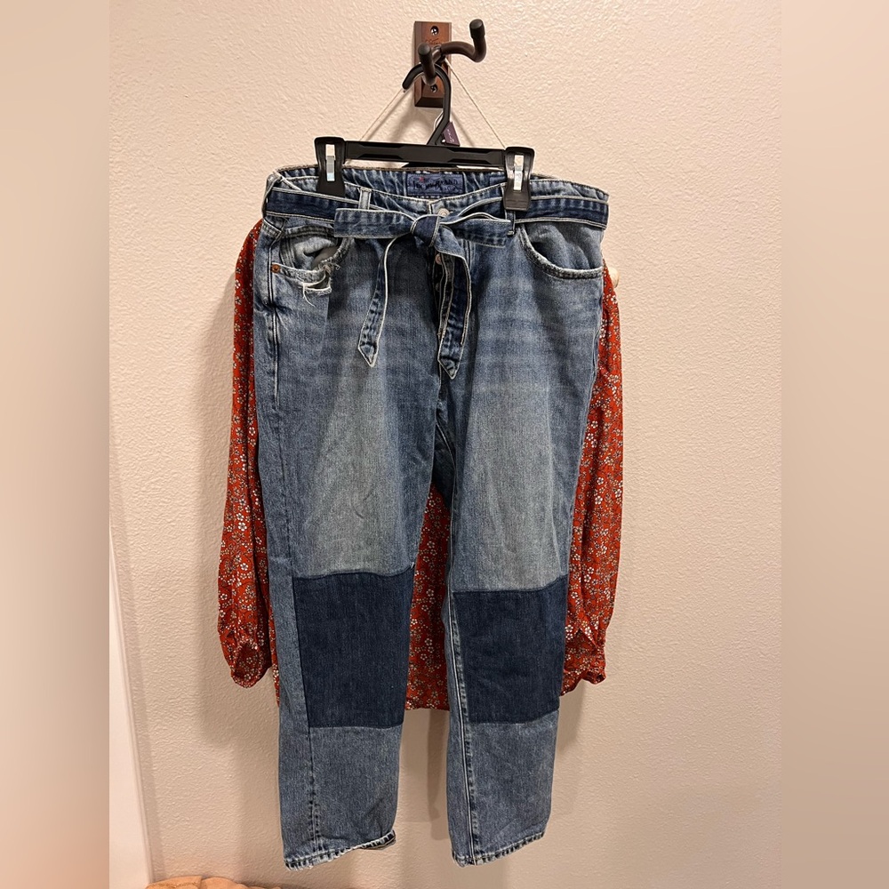Lucky Brand patchwork tie waist jeans